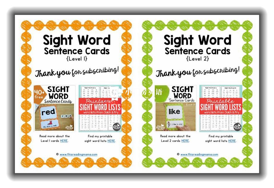 Sight Word Sentence Cards 图片2 Sight Word Sentence Cards 图片1